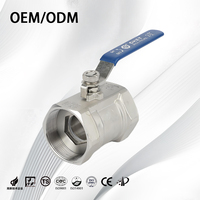 Vanne à bille manuelle en acier inoxydable 304, 1 pièce, filetage NPT 1/2 pouce, vanne à bille monobloc pour eau, huile, gaz