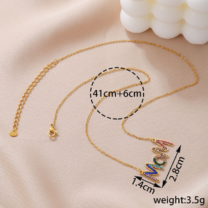 Collar de mamá de circón colorido chapado en oro de joyería de Venta caliente para mujeres collares de regalo del Día de la madre para mamá y <span class=keywords><strong>Mon</strong></span> - Product Image 4