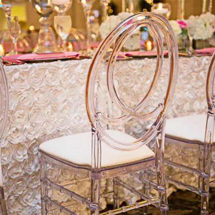 Cadeiras empilháveis para jantar e café Chiavari Phoenix, cadeiras para festas e banquetes de casamento, jardim e eventos, cristal fantasma transparente, empilhável, ideal para hotéis