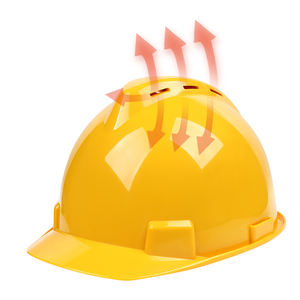 خوذة سلامة لمواقع البناء من البلاستيك ABS وفقًا للمعايير الوطنية، على شكل V، مقاومة للخدش، قابلة للتنفس، مع 6 نقاط تعليق - Product Image 2