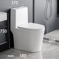 WC monobloc moderne en porcelaine avec siphon allongé et double chasse pour salle de bain
