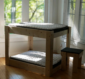 Houten Verhoogd Hondenbed Platform Met 2 Treden Groot Hondenstapelbed Voor 2 Grote Honden - Product Image 2