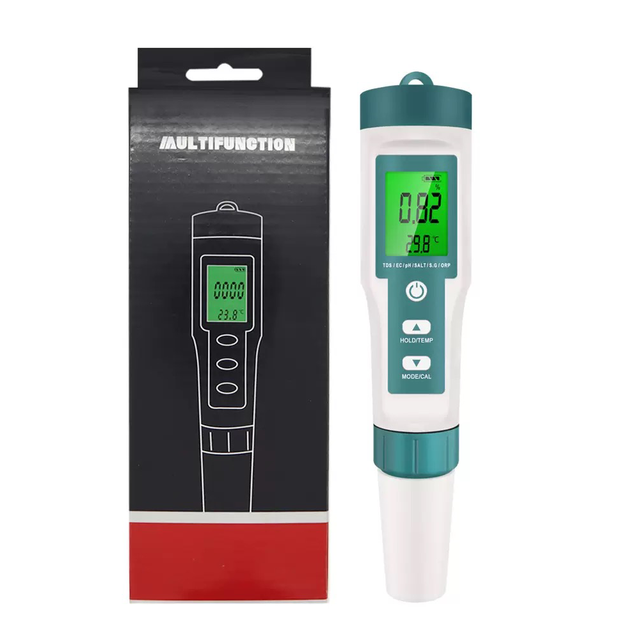 7 in 1 TDS/EC/PH/SALT/S.G/ORP/TEMP Meter Waterproof Pen Type Portable ORP Meter C-600