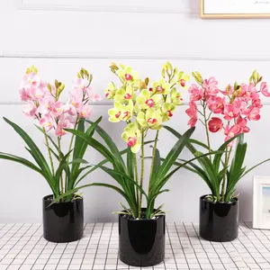 High Quality Artificial Orchid Flowers Potted Artificial Flowers Silk Flowers