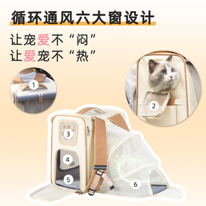 New <b>cat</b> and dog bag, large capacity pet bag, breathable expandable <b>backpack</b>, Oxford cloth <b>cat</b> <b>backpack</b>, outdoor <b>cat</b> bag - Product Image 1