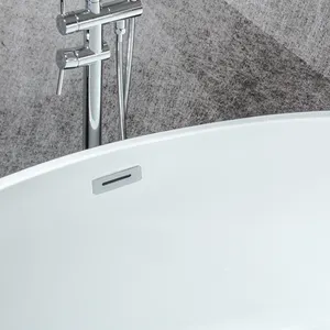 Cbb fini brillant rond personnalisé couleur débordement égouttoir acrylique salle de bains baignoire autoportante