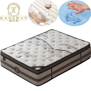 Colchones customize euro top pocket spring mattress queen king roll up in a box metalas