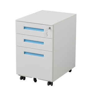 Mobile Cabinet 3 Drawer Steel <b>File</b> Cabinet With Lock Office <b>Storage</b> Rolling Cabinet - Product Image 2