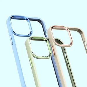 Fashion Style Mutil type Anti Shock clear pc tpu waterproof protective phone case with hooks for iPhone case 13