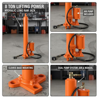 Cric hydraulique pneumatique long de 6 tonnes en acier de haute qualité pour levage de moteur de voiture, grue et palan