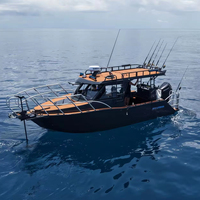 Bateau de pêche familial à cabine ouverte en aluminium, neuf, fabriqué sur mesure, modèle Boat Master 770W, avec moteur de pêche à la traîne.