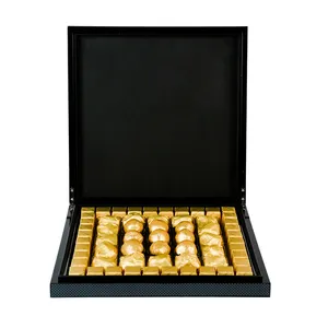 Luxury Chocolate Box Wooden Candy Gift Packaging Box Wooden Custom Gift Box for Dubai Islam Arab Festival Dates