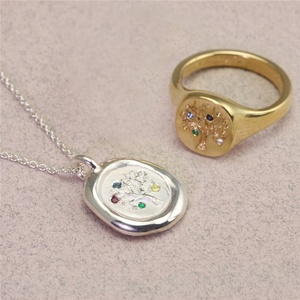 Janice SS20 Sterling gioielli in <span class=keywords><strong>argento</strong></span> albero <span class=keywords><strong>della</strong></span> <span class=keywords><strong>Vita</strong></span> di compleanno colorato <span class=keywords><strong>anello</strong></span> con sigillo di pietra per le donne - Product Image 6