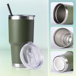 Custom Classic Modern Party <b>Double</b> <b>Wall</b> Vacuum Insulated 30oz Stainless Steel Tumbler with Handle and Lid Leak-Proof BPA Free - Product Image 2