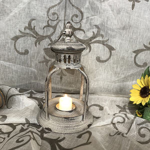 Cổ pháp Nước Kim Loại mộc mạc cổ điển sắt đèn lồng trang trí nội thất người giữ ngọn nến - Product Image 3