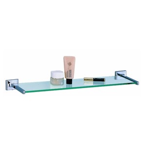 Estante de Vidrio para Baño Comercial, Base de Aleación de Zinc de 500 mm, Vidrio Templado, Cromado, Montado en la Pared, Diseño Clásico - Product Image 1