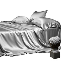 Parures de lit de luxe en soie 100% soie de mûrier 22 Momme, draps-housses