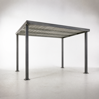 Abri de voiture individuel gris foncé avec structure galvanisée, petit abri de jardin extérieur, auvent de carport pour allée de maison