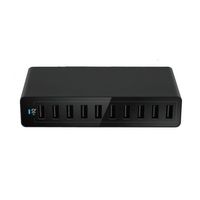 Bloc chargeur USB 60W à 10 ports pour téléphones mobiles/tablettes, station de charge USB intelligente multifonctionnelle 5V/12A 60W