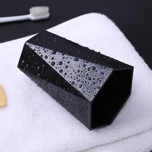Nordic Colored Diamond Shaped Cup Plastic <b>Toothbrush</b> <b>Holder</b> For Bathroom White Black Green Gray Solid Color Single Use - Product Image 3