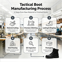 Bottes tactiques montantes pour hommes, direct usine, décontractées, pour l'extérieur, la randonnée dans le désert, respirantes, semelle extérieure en caoutchouc, à lacets