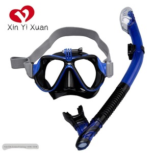 Komfortable Vollgesichts-Schwimm brille aus gehärtetem Glas Schnorchel Anti-Fog Elastic Stirnband Scuba Schnorchel abenteuer - Product Image 2