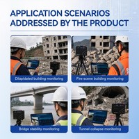 Kit radar de détection complète D300 avec moniteur 0,1 mm, portée 300 m, 10 Hz, trépied, caméra Android 12, système d'alarme laser, enregistrement de données, faible luminosité