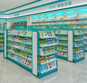 Étagères de pharmacie professionnelles, présentoirs à simple ou double face, écologiques, pour pharmacie, montage facile, multi-accessoires - Product Image 1