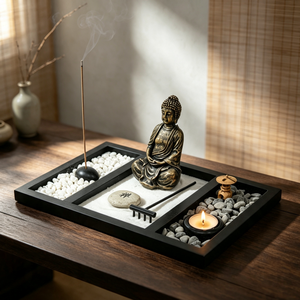 Kit <span class=keywords><strong>de</strong></span> Jardín Zen <span class=keywords><strong>de</strong></span> Arena, Micro Paisaje <span class=keywords><strong>de</strong></span> Meditación, Estatua <span class=keywords><strong>de</strong></span> Buda, Escultura Creativa, Adornos <span class=keywords><strong>de</strong></span> Mesa para Decoración del Hogar - Product Image 4