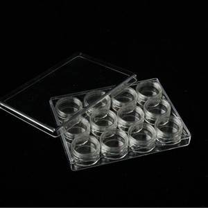 Transparent Cosmetic Storage Box 12 Compartment Plastic Rectangular With Partitions For Beads Rhinestones Nail Art - Product Image 4