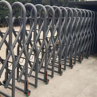 Barrière accordéon manuelle rétractable sans rail, étanche, en aluminium, porte de sécurité