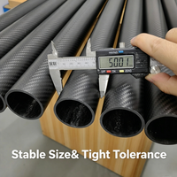 Tube en fibre de carbone de précision 3K, enroulé, diamètres 30mm, 35mm, 40mm, longueur 1000mm, pour personnalisation en usine