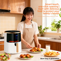 Friteuse à air miniature domestique à double hélice avec contrôle de la torsion, différentes réglages de température peuvent être définis pour une durée fixe