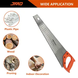 JMD Lame de scie avec manche en plastique Scie à main pour bois Scie à main pour couper les arbres