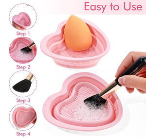 Foldable <b>Silicone</b> Makeup Brush Cleaner Bowl Custom Logo Versatile Cleaning <b>Tool</b> Washing Mat Cosmetic Beauty <b>Tool</b> for Makeup Care - Product Image 3