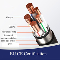 Câble d'alimentation industriel EU ignifuge XLPE isolé ZC-YJV22 0.6/1kV avec âme en cuivre et blindage en bande d'acier