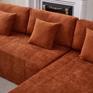 <span class=keywords><strong>Canapé</strong></span> sectionnel en velours côtelé terracotta en forme <span class=keywords><strong>de</strong></span> U, 6 places, <span class=keywords><strong>canapé</strong></span> lounge surdimensionné avec coussins décoratifs pour le salon - Product Image 3