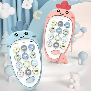 2023 새로운 교육 조기 교육 장난감 당근 아기 전화 장난감 실리콘 휴대 전화
