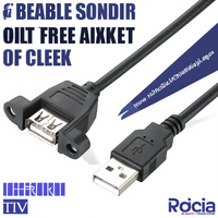 Câble d'extension coudé USB 2.0 Bochara, conducteur en cuivre pur, gaine en PVC, blindage tressé, transfert de données informatiques mâle-femelle