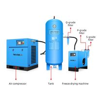 Compresseur d'air à vis 7,5-37KW avec sécheur, réservoir 600L/1000L, CE ISO 8/10/13Bar pour atelier automobile et fabrication