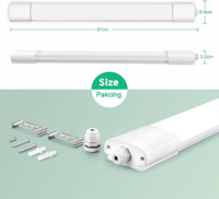 Luminaire LED Tri-proof Slim IP65 0,9m avec capteur micro-ondes 30W 5000K Lumière du jour pour entrepôt industriel