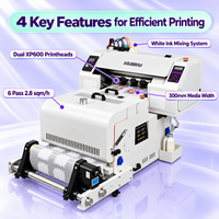 Mesin Cetak Kaos A3 DTF Printer Dual XP600 Printhead PET Film Heat Transfer Dengan Pengering dan Penggoyang Bubuk