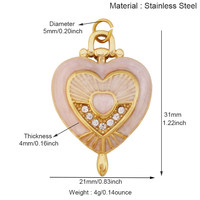 Pendentif Cœur d'Amour Coloré en Acier Inoxydable, Accessoire de Bijoux pour Collier et Bracelet R72