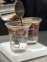 Gobelet à Latte Jetable en Plastique Personnalisé 400 ml à Paroi Simple Haute Perméabilité Transparent Diamètre 90 mm Revêtement UV Boissons Froides