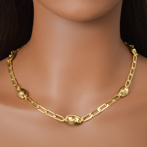 Zeadear 18K Gold Plated Solid Glossy Polished Luxury Unisex Wholesale Long Decorative Geometric Trendy Custom Cuban Link <b>Chain</b> - Product Image 1