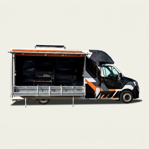 Camionnette mobile blanche pour la livraison d'aliments surgelés, idéale pour la restauration de rue et les cuisines mobiles - Product Image 1