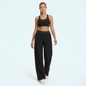 <span class=keywords><strong>Pantaloni</strong></span> Yoga Donna Personalizzabili a Gamba Larga <span class=keywords><strong>con</strong></span> Fascia <span class=keywords><strong>in</strong></span> <span class=keywords><strong>Vita</strong></span> a Righe, <span class=keywords><strong>Pantaloni</strong></span> Sportivi Larghi Traspiranti per Allenamento, Vendita all'Ingrosso - Product Image 1