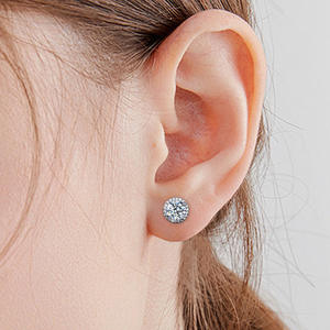 ต่างหูมอสซาไนต์ 0.3 กะรัต 0.5 กะรัต 1.0 กะรัต เงินแท้ 925 ต่างหูแบบเกลียว ใบรับรอง GRA เครื่องประดับสำหรับผู้ชายและผู้หญิง - Product Image 6