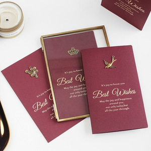 Biglietti di ringraziamento personalizzati mini rossi con <span class=keywords><strong>auguri</strong></span>, in carta testurizzata, pieghevoli, con busta, per matrimonio - Product Image 5