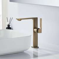 Grifo monomando cuadrado para lavabo de baño al por mayor, diseño de palanca única, grifo mezclador cuadrado duradero con núcleo de válvula cerámica
